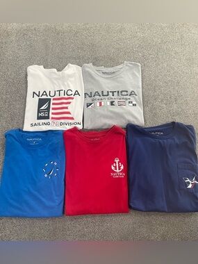 Nautica Men's Short Sleeve Tees - White, Gray, Royal Blue, Red, Navy